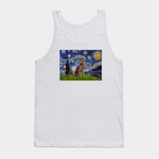 Weimaraner in Adaptatin of Starry Night by Van Gogh Tank Top